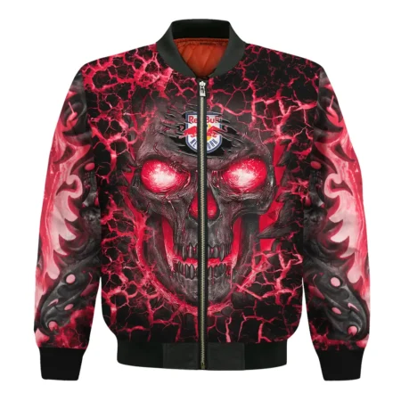 Flaming Skull MLS New York Red Bulls Exclusive All Over Prints BLMLS41024A3NYBB - Bomber Jacket