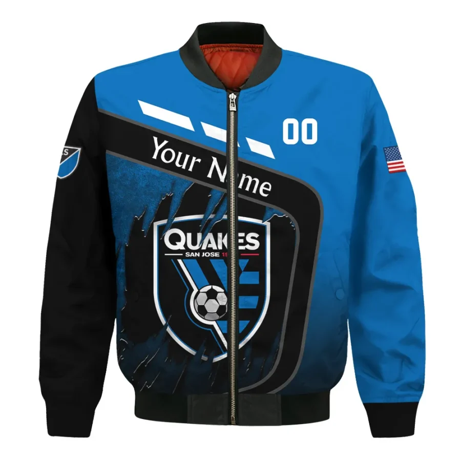 MLS San Jose Earthquakes Exclusive All Over Prints BLMLS51024A1SJBB - Bomber Jacket