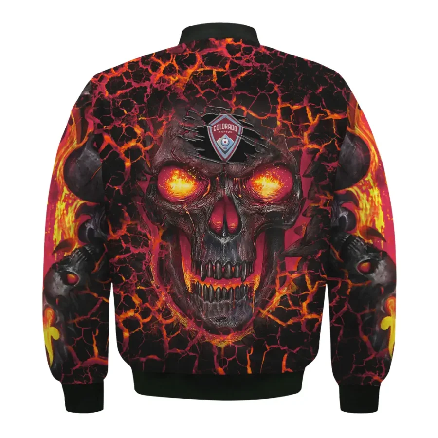 Flaming Skull MLS Colorado Rapids Exclusive All Over Prints BLMLS41024A3COLBB - Bomber Jacket