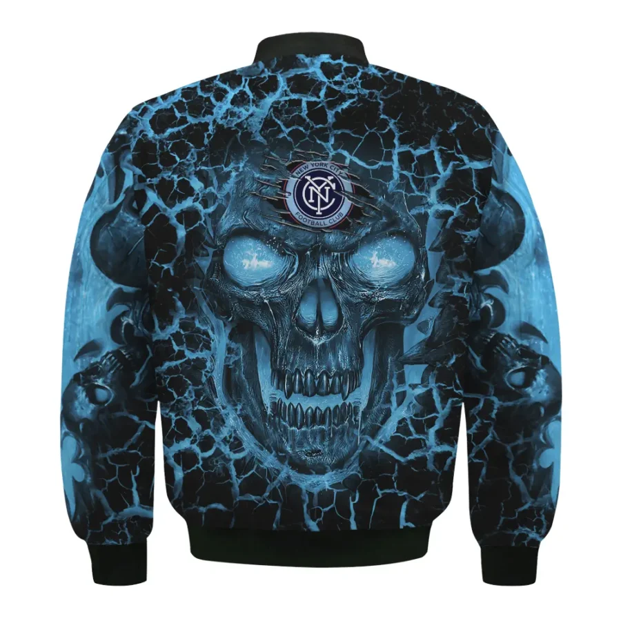 Flaming Skull MLS New York City Exclusive All Over Prints BLMLS41024A3NYCBB - Bomber Jacket