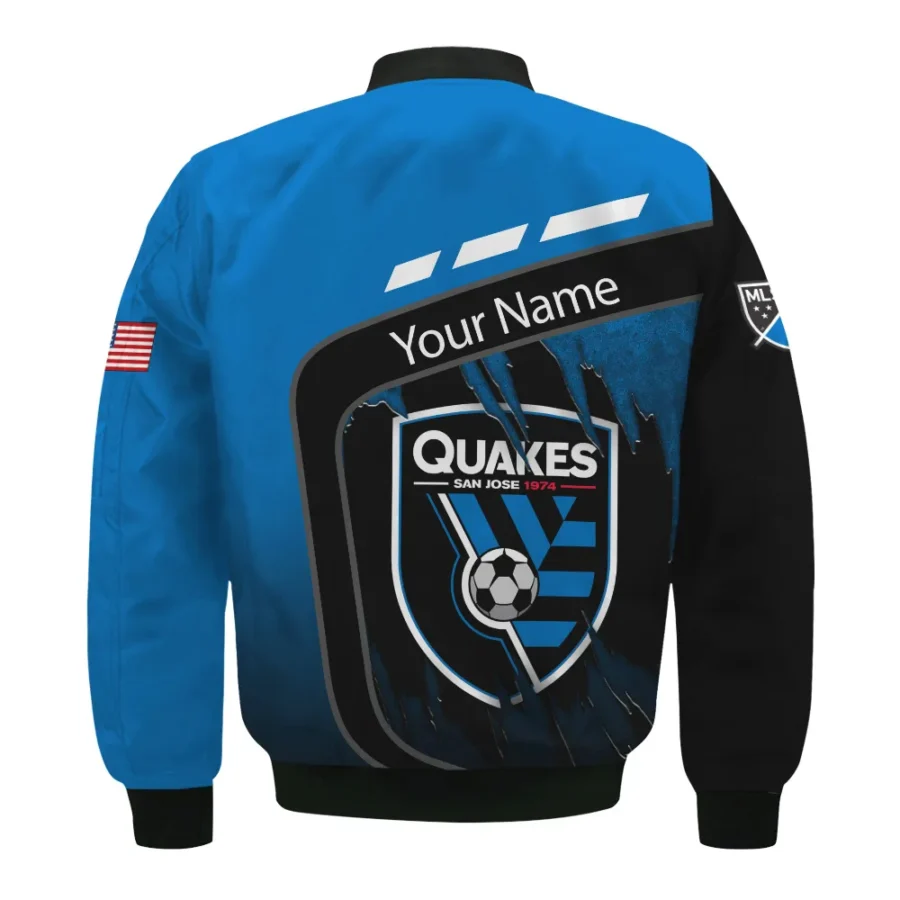 MLS San Jose Earthquakes Exclusive All Over Prints BLMLS51024A1SJBB - Bomber Jacket