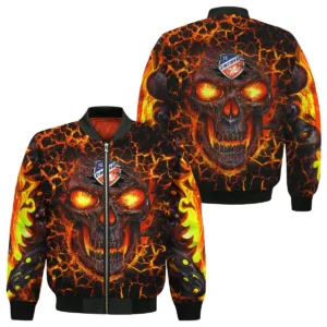 Flaming Skull MLS Cincinnati Exclusive All Over Prints BLMLS41024A3CINSWZ - Quarter Zip Jacket