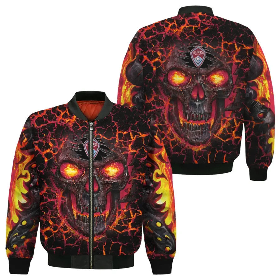 Flaming Skull MLS Colorado Rapids Exclusive All Over Prints BLMLS41024A3COLBB - Bomber Jacket