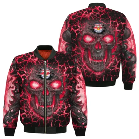 Flaming Skull MLS New York Red Bulls Exclusive All Over Prints BLMLS41024A3NYBB - Bomber Jacket