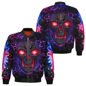 Flaming Skull MLS Real Salt Lake Exclusive All Over Prints BLMLS41024A3RSLSWZ - Quarter Zip Jacket