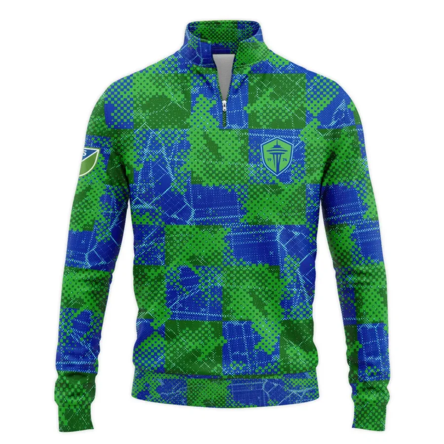 MLS Seattle Sounders Exclusive All Over Prints BLMLS41024A1SEASWZ - Quarter Zip Jacket