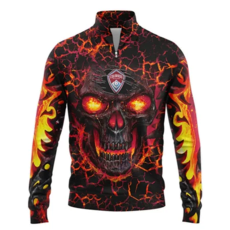 Flaming Skull MLS Colorado Rapids Exclusive All Over Prints BLMLS41024A3COLSWZ - Quarter Zip Jacket