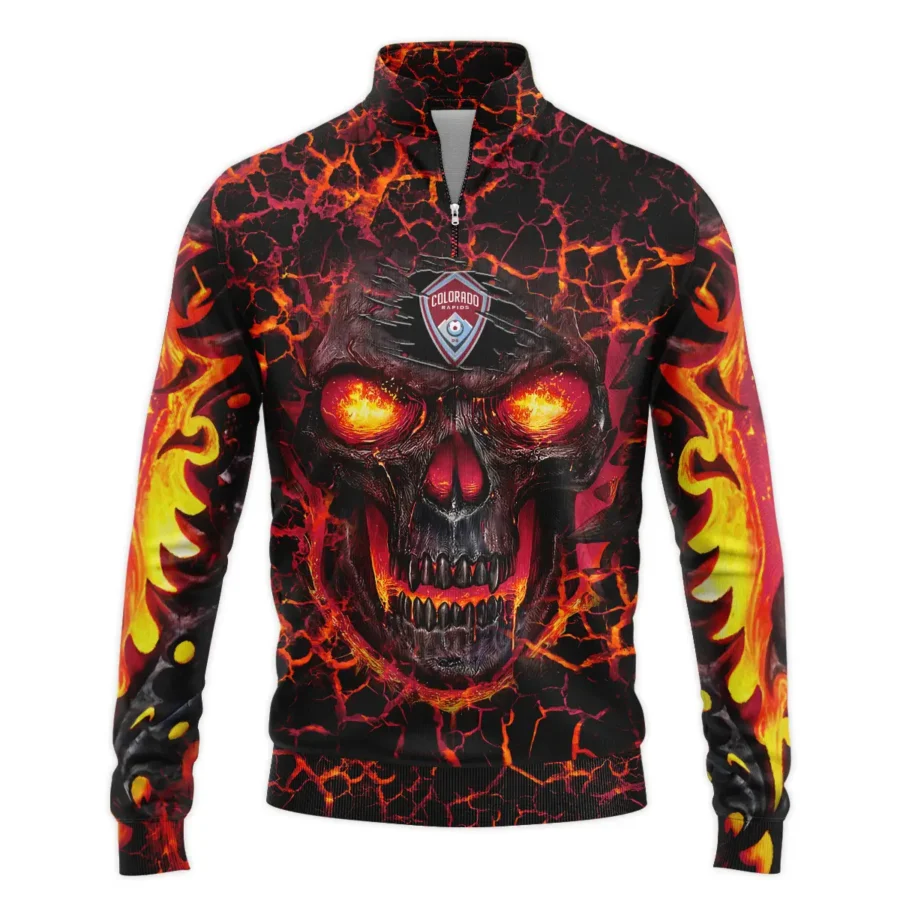 Flaming Skull MLS Colorado Rapids Exclusive All Over Prints BLMLS41024A3COLSWZ - Quarter Zip Jacket