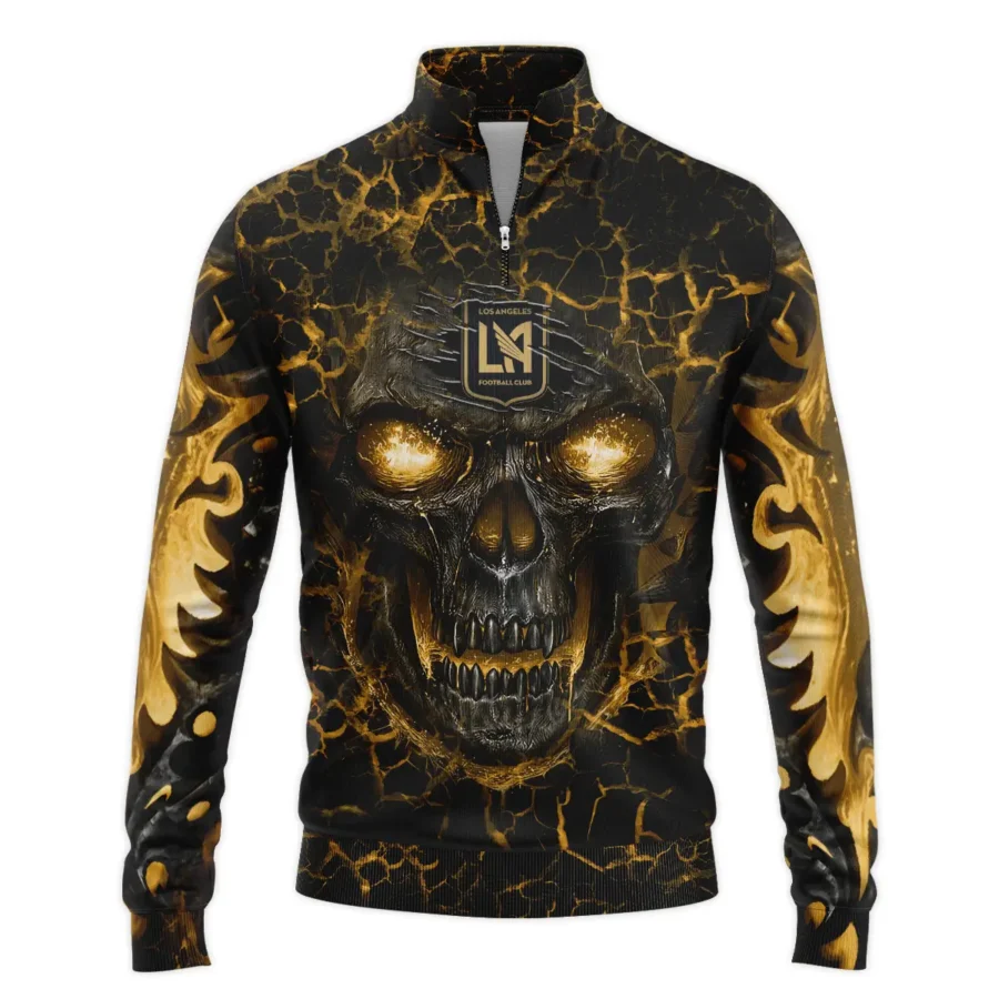 Flaming Skull MLS Los Angeles FC Exclusive All Over Prints BLMLS41024A3LAFSWZ - Quarter Zip Jacket