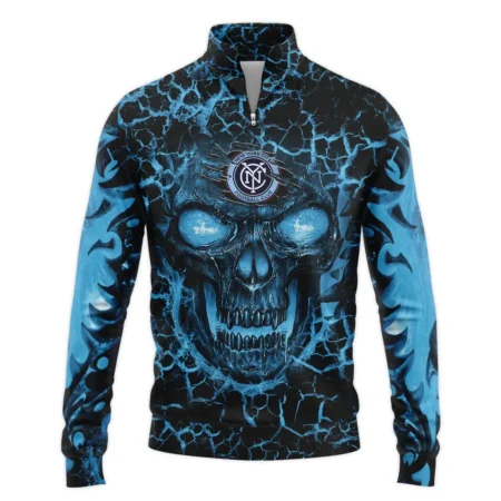 Flaming Skull MLS New York City Exclusive All Over Prints BLMLS41024A3NYCSWZ - Quarter Zip Jacket