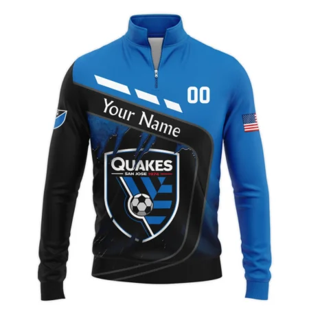 MLS San Jose Earthquakes Exclusive All Over Prints BLMLS51024A1SJSWZ - Quarter Zip Jacket