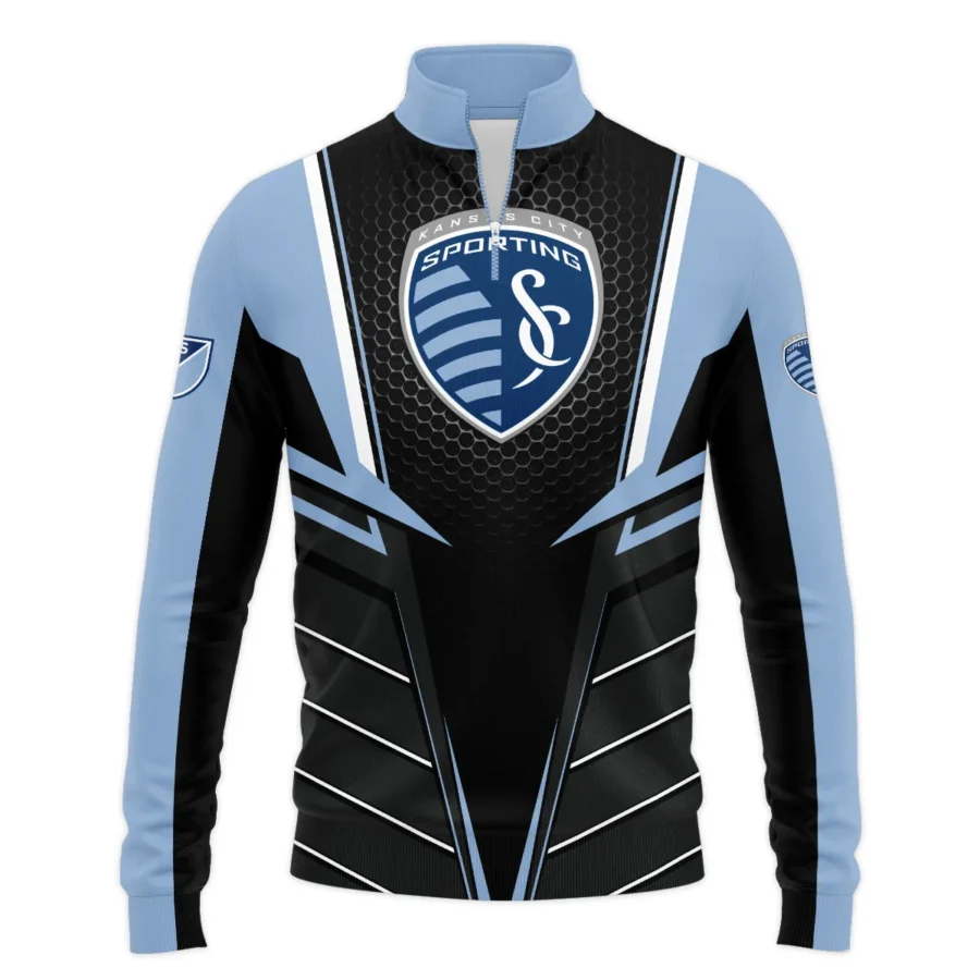 Special Release Sporting Kansas City MLS Quarter Zip Jacket  All Over Prints HOMLS011024A01SKCSWZ