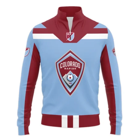 Special Release Colorado Rapids MLS Quarter Zip Jacket  All Over Prints HOMLS021024A01COLSWZ