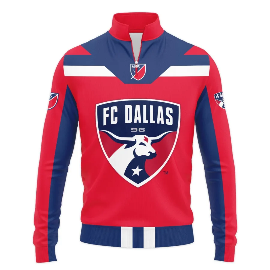 Special Release FC Dallas MLS Quarter Zip Jacket  All Over Prints HOMLS021024A01DALSWZ