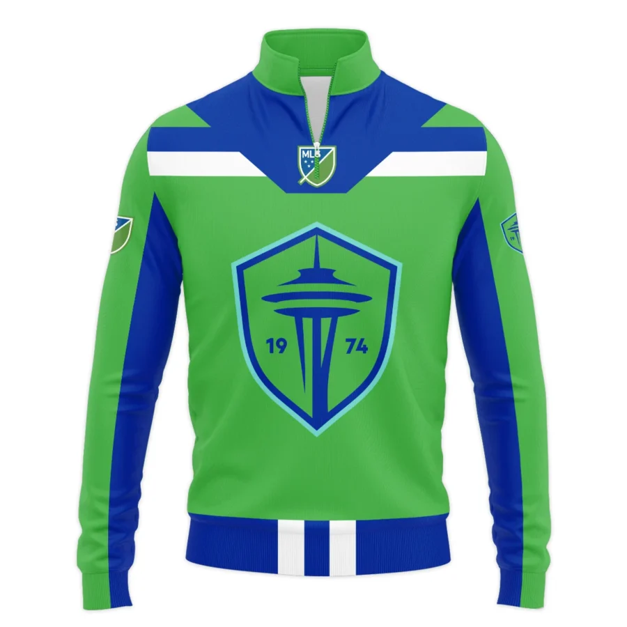 Special Release Seattle Sounders MLS Quarter Zip Jacket  All Over Prints HOMLS021024A01SEASWZ