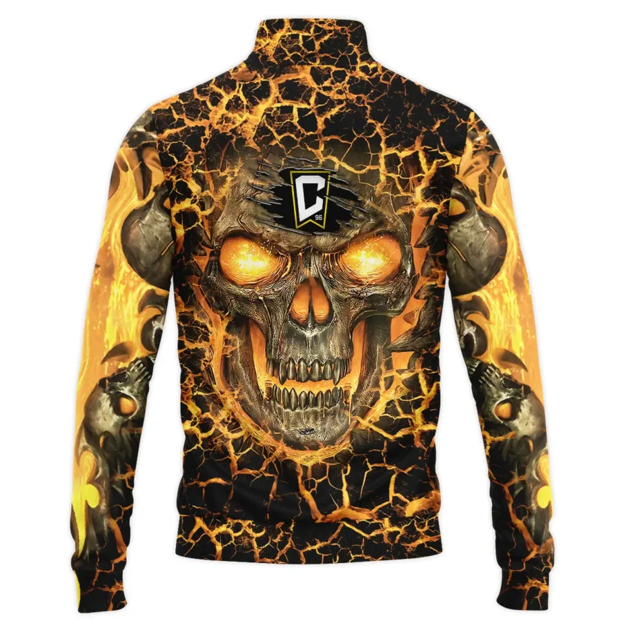 Flaming Skull MLS Columbus Crew Exclusive All Over Prints BLMLS41024A3CLBSWZ - Quarter Zip Jacket