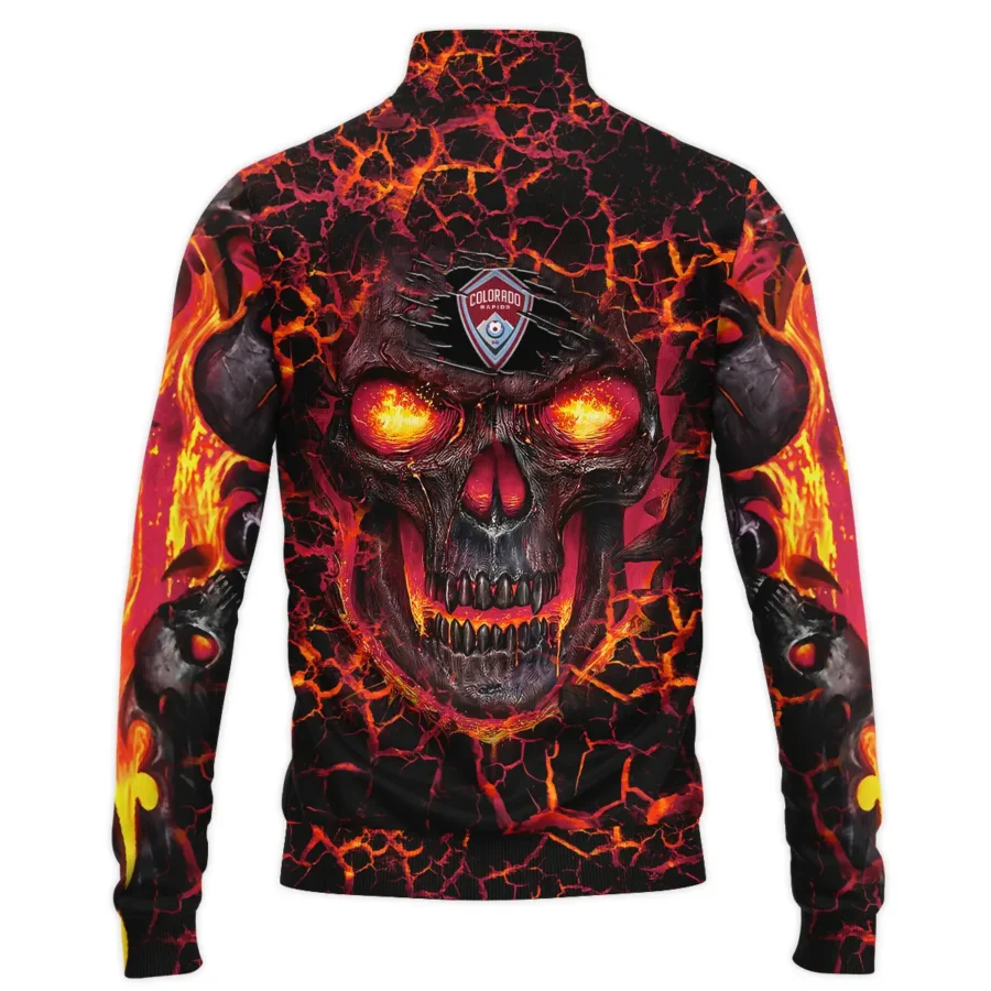 Flaming Skull MLS Colorado Rapids Exclusive All Over Prints BLMLS41024A3COLSWZ - Quarter Zip Jacket