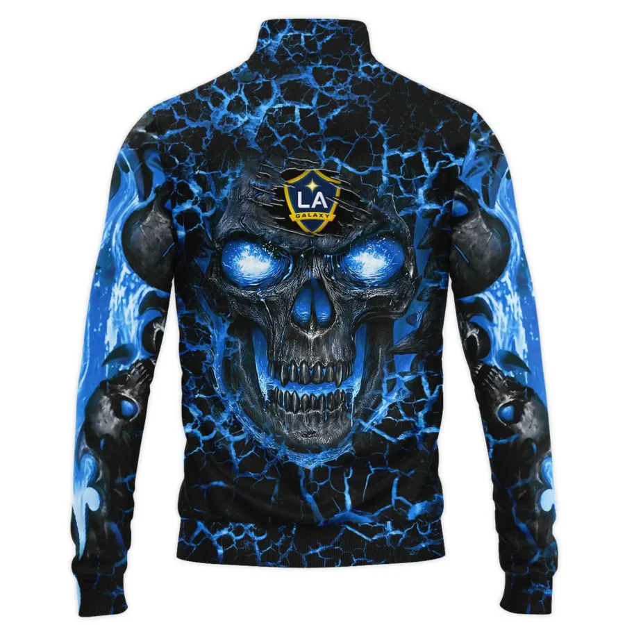 Flaming Skull MLS LA Galaxy Exclusive All Over Prints BLMLS41024A3LASWZ - Quarter Zip Jacket