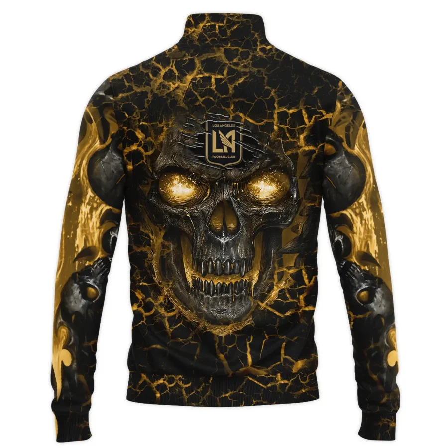 Flaming Skull MLS Los Angeles FC Exclusive All Over Prints BLMLS41024A3LAFSWZ - Quarter Zip Jacket