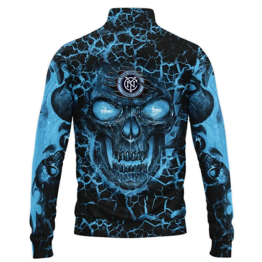 Flaming Skull MLS New York City Exclusive All Over Prints BLMLS41024A3NYCSWZ - Quarter Zip Jacket