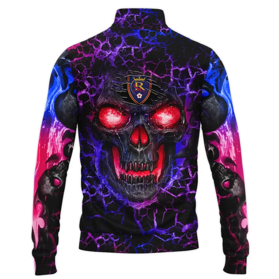 Flaming Skull MLS Real Salt Lake Exclusive All Over Prints BLMLS41024A3RSLSWZ - Quarter Zip Jacket