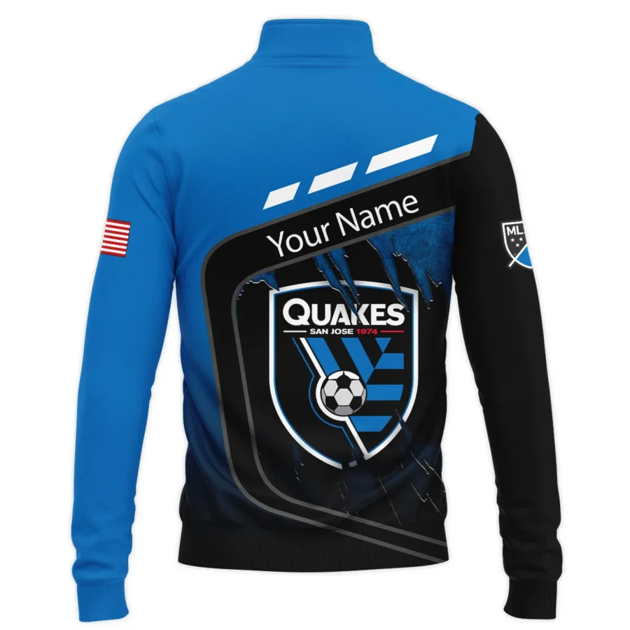 MLS San Jose Earthquakes Exclusive All Over Prints BLMLS51024A1SJSWZ - Quarter Zip Jacket