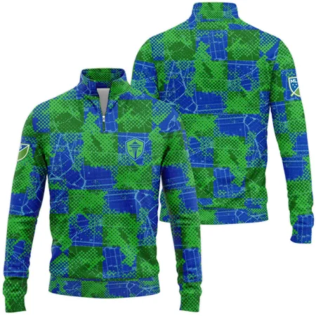 MLS Seattle Sounders Exclusive All Over Prints BLMLS41024A1SEASWZ - Quarter Zip Jacket