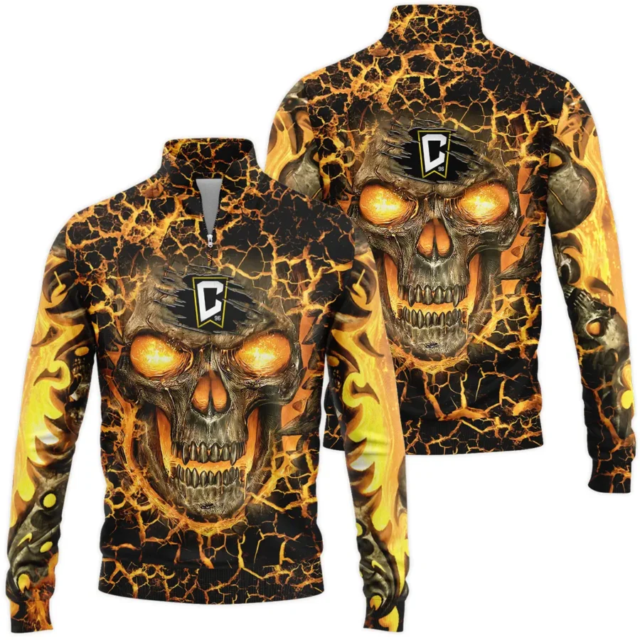 Flaming Skull MLS Columbus Crew Exclusive All Over Prints BLMLS41024A3CLBSWZ - Quarter Zip Jacket