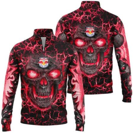 Flaming Skull MLS New York Red Bulls Exclusive All Over Prints BLMLS41024A3NYSWZ - Quarter Zip Jacket