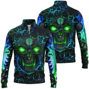 Flaming Skull MLS Seattle Sounders Exclusive All Over Prints BLMLS41024A3SEABB - Bomber Jacket