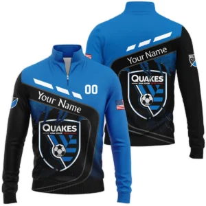 MLS San Jose Earthquakes Exclusive All Over Prints BLMLS51024A1SJQHD - 1/4 Zipper Hoodie