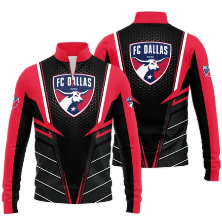 Special Release FC Dallas MLS Quarter Zip Jacket  All Over Prints HOMLS011024A01DALSWZ