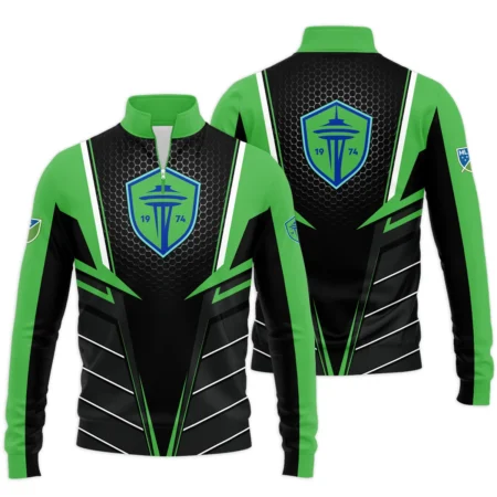 Special Release Seattle Sounders MLS Quarter Zip Jacket  All Over Prints HOMLS011024A01SEASWZ