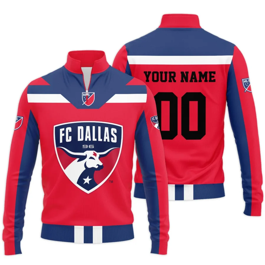 Special Release FC Dallas MLS Quarter Zip Jacket  All Over Prints HOMLS021024A01DALSWZ