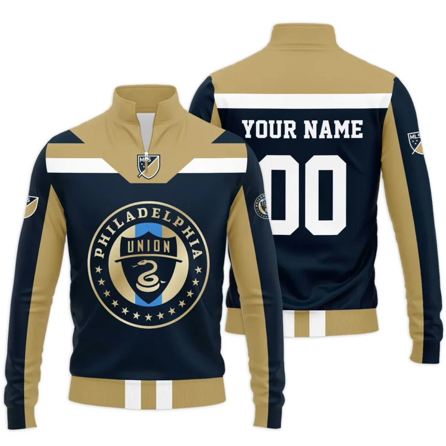 Special Release Philadelphia Union MLS Quarter Zip Jacket  All Over Prints HOMLS021024A01PHISWZ