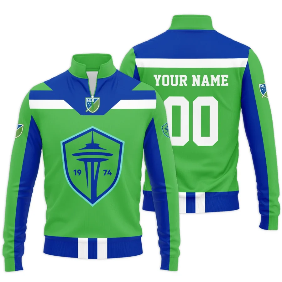 Special Release Seattle Sounders MLS Quarter Zip Jacket  All Over Prints HOMLS021024A01SEASWZ