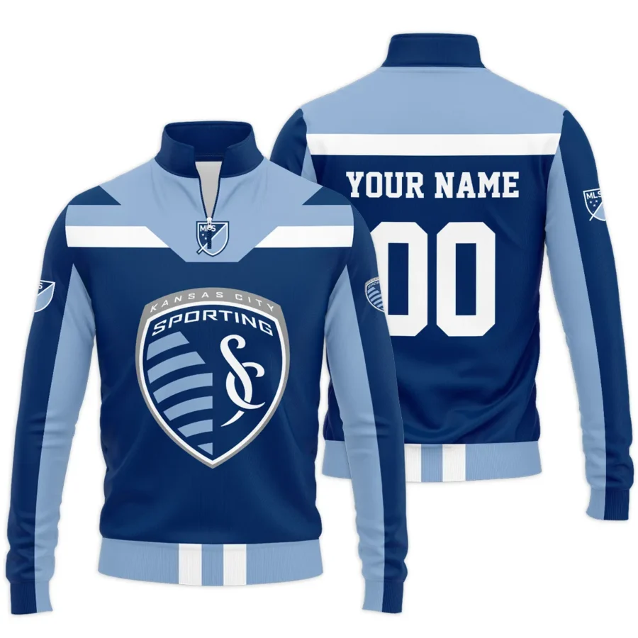 Special Release Sporting Kansas City MLS Quarter Zip Jacket  All Over Prints HOMLS021024A01SKCSWZ