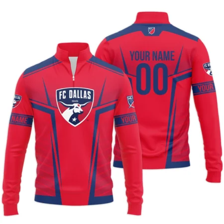 Special Release FC Dallas MLS Quarter Zip Jacket  All Over Prints QTMLS021024A1DALSWZ