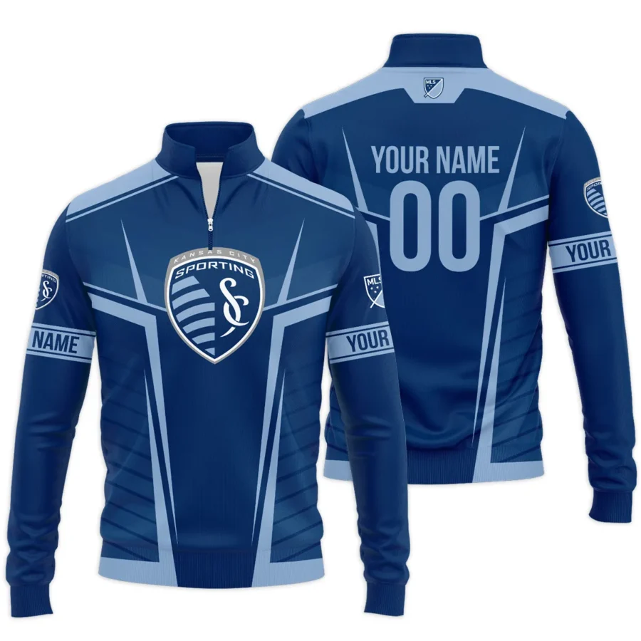 Special Release Sporting Kansas City MLS Quarter Zip Jacket  All Over Prints QTMLS021024A1SKCSWZ