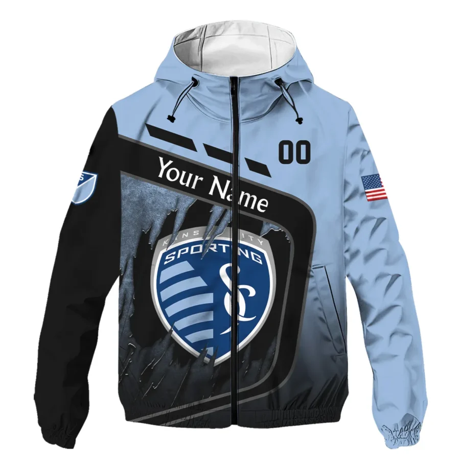 MLS Sporting Kansas City Exclusive All Over Prints BLMLS51024A1SKCWJ - Windbreaker Outdoor Jacket