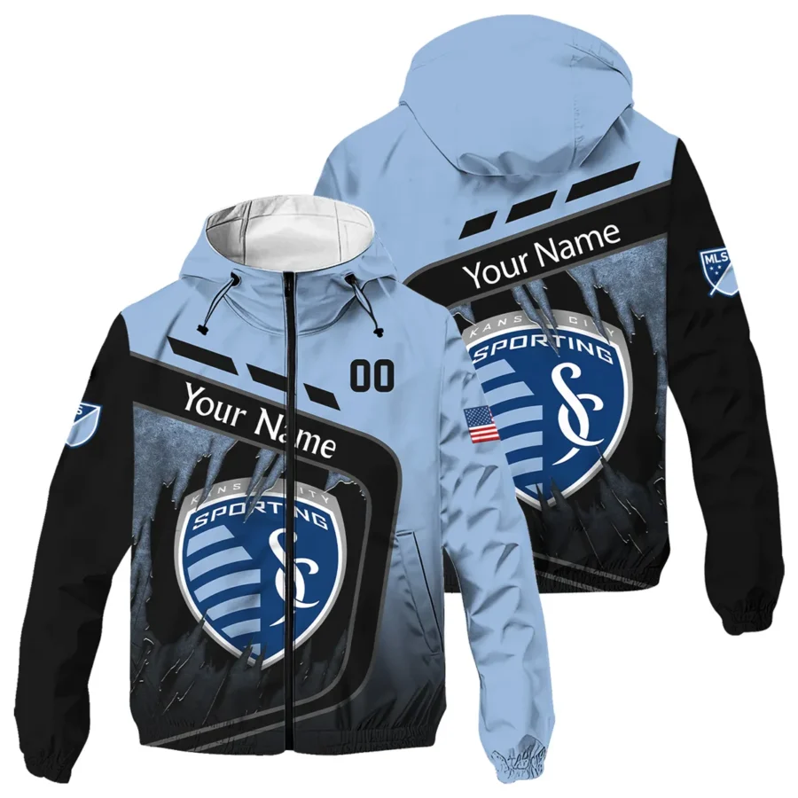 MLS Sporting Kansas City Exclusive All Over Prints BLMLS51024A1SKCWJ - Windbreaker Outdoor Jacket