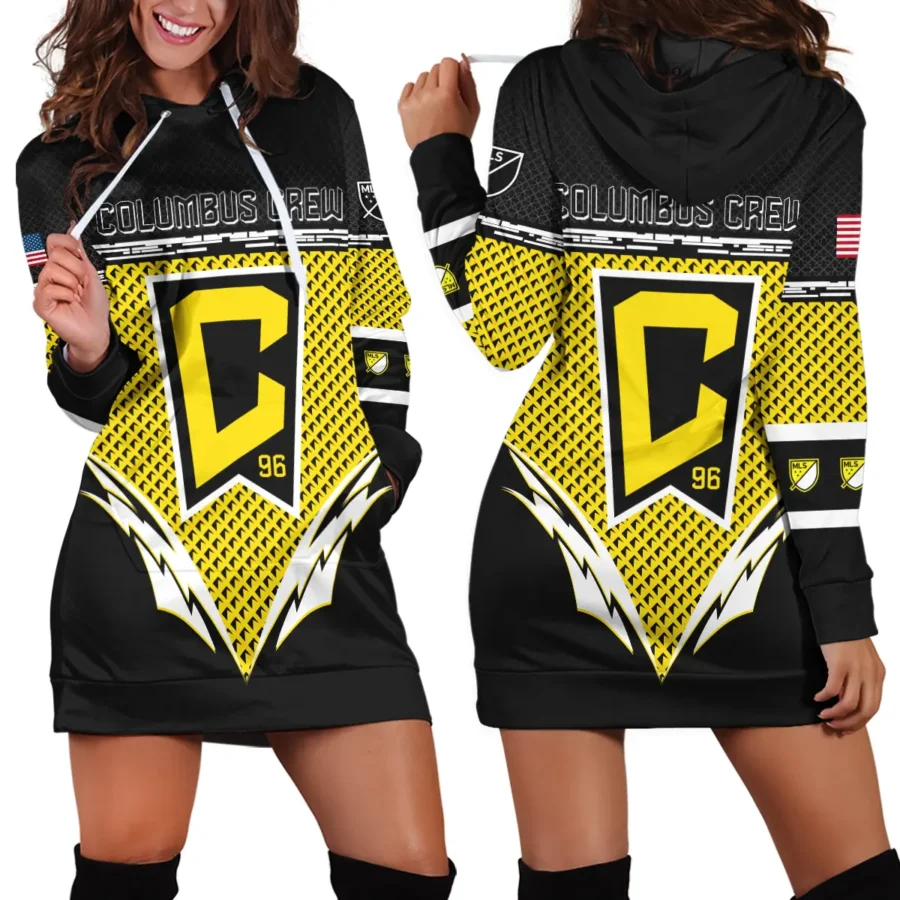 MLS Columbus Crew Exclusive All Over Prints BLMLS31024A1CLBHDR - Hoodie Dress