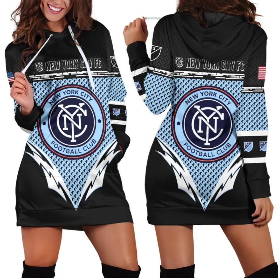 MLS New York City Exclusive All Over Prints BLMLS31024A1NYCHDR - Hoodie Dress