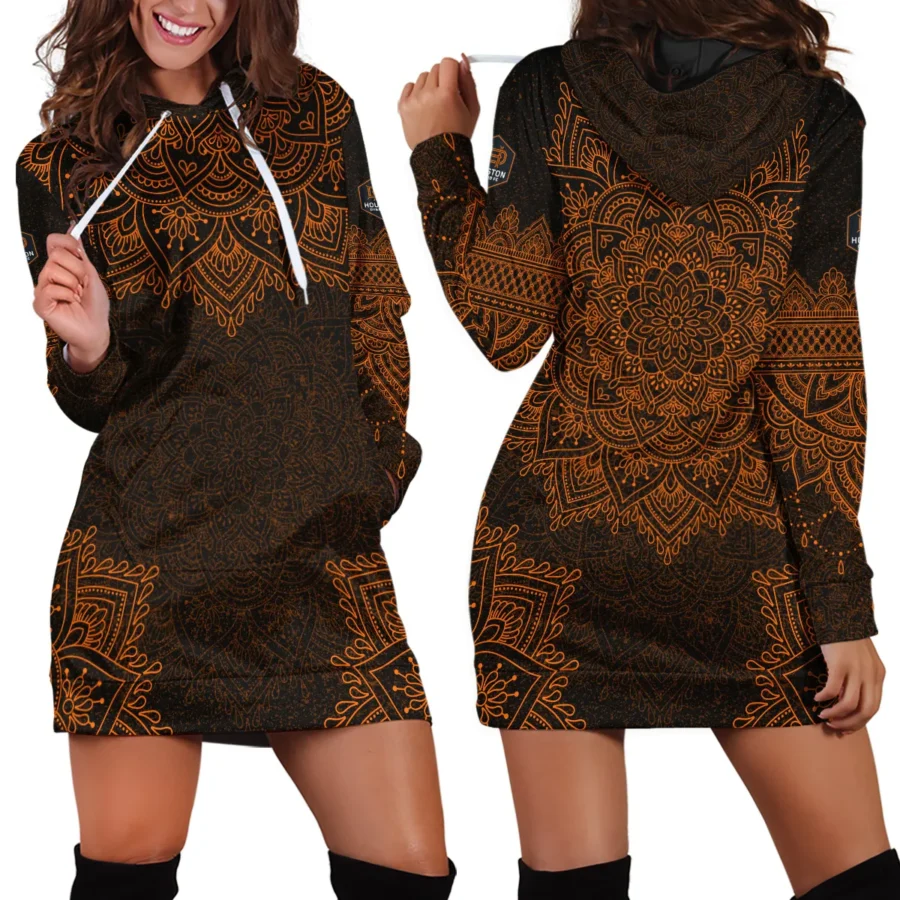 Mandala Pattern MLS Houston Dynamo Exclusive All Over Prints BLMLS41024A2HOU2HDR - Hoodie Dress