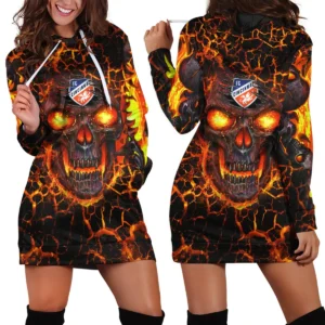 Flaming Skull MLS Cincinnati Exclusive All Over Prints BLMLS41024A3CLBQHD - 1/4 Zipper Hoodie