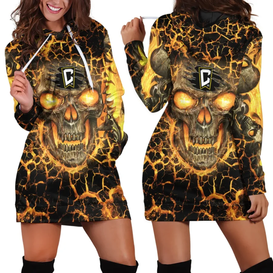 Flaming Skull MLS Columbus Crew Exclusive All Over Prints BLMLS41024A3CLBHDR - Hoodie Dress