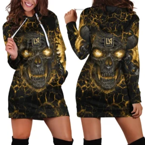 Flaming Skull MLS New York City Exclusive All Over Prints BLMLS41024A3NYCHDR - Hoodie Dress