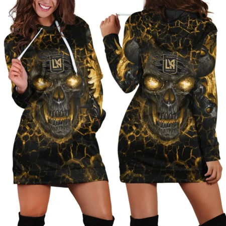 Flaming Skull MLS Los Angeles FC Exclusive All Over Prints BLMLS41024A3LAFHDR - Hoodie Dress