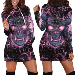 Flaming Skull MLS LA Galaxy Exclusive All Over Prints BLMLS41024A3LAHDR - Hoodie Dress