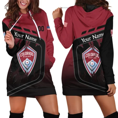 MLS Colorado Rapids Exclusive All Over Prints BLMLS51024A1COLHDR - Hoodie Dress